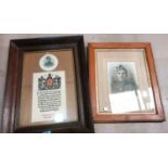 PTE HAMILTON GORDON, Scottish Rifles, framed scroll with photograph and another photograph