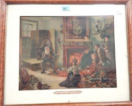 "The Veteran's Story", a 19th century chromolithograph, 33 x 42cm framed