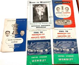 Two MCFC FA Cup Final programmes 1955 & 1956; 4 other programmes