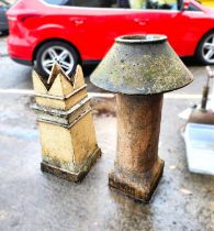 An unusual mushroom shaped Chimney Pot and a Crown Chimney Pot.