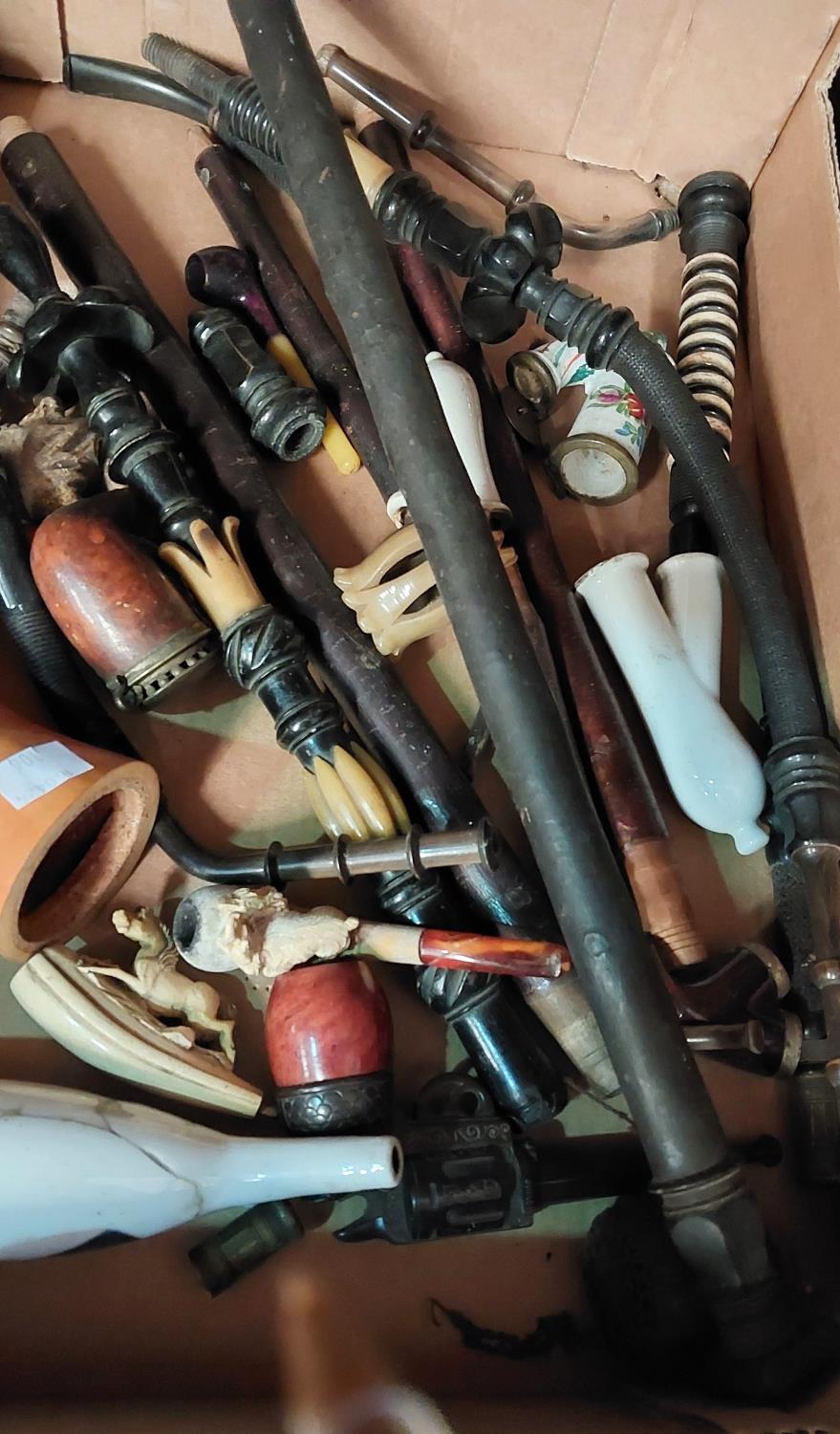 A collection of ceramic and other pipe parts, novelty revolver etc, German etc - Image 2 of 2