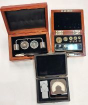 A Rubber Hardness scale instrument, 2 sets of precision weights