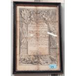 COLDSTREAM GUARDS - discharge certificate, dated 13th May, 1802, 32 x 21cm (to platemark), framed