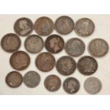 GB pre 1920 silver shillings and sixpences, some better grades, GIII - GV ....oz