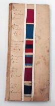 A British medal ribbons pattern bok c. 1900 with mounted examples fitted in manuscript, 14 pages,