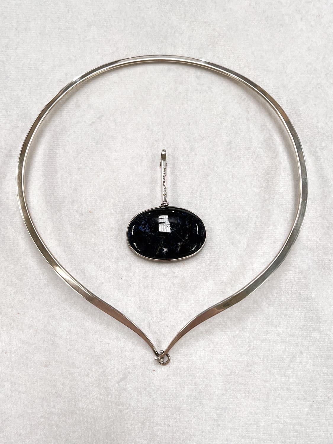 Georg Jensen:  a silver collarette necklace, designed by Vivianna Torun Bülow-Hübe, with - Image 2 of 7