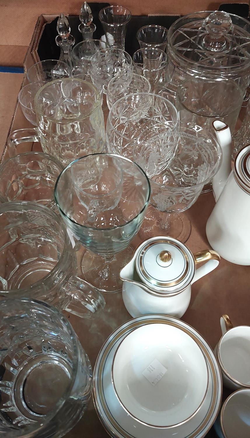 A demi tasse 15 piece coffee set by Hancock China; a selection of cut and other glassware. - Image 2 of 3