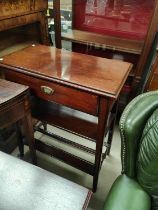 A Chinese style style/altar table with single drawer below, length 67cm