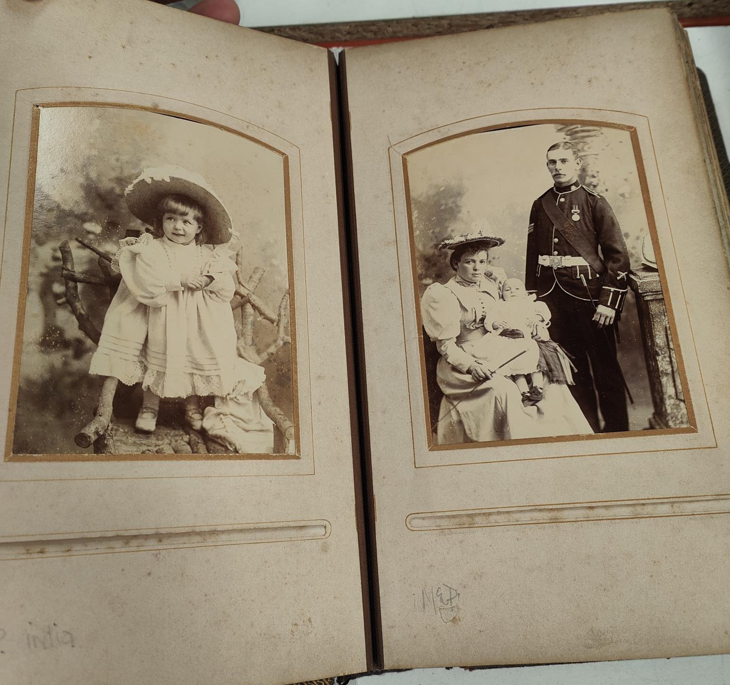 KINGS OWN SCOTTISH BORDERERS, a 19th century photograph album depicting a sergeant and his family - Image 2 of 3