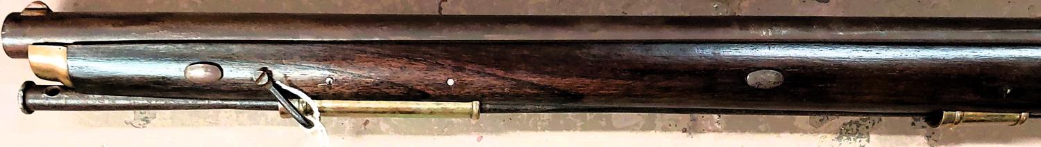 A Baker style flintlock rifle, lock stamped with Crown and G.R., length 119cm. - Image 3 of 4