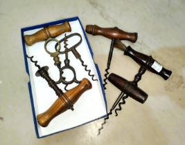 A selection of 19th/early 20th century corkscrews.