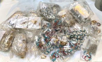 A box of various costume jewellery