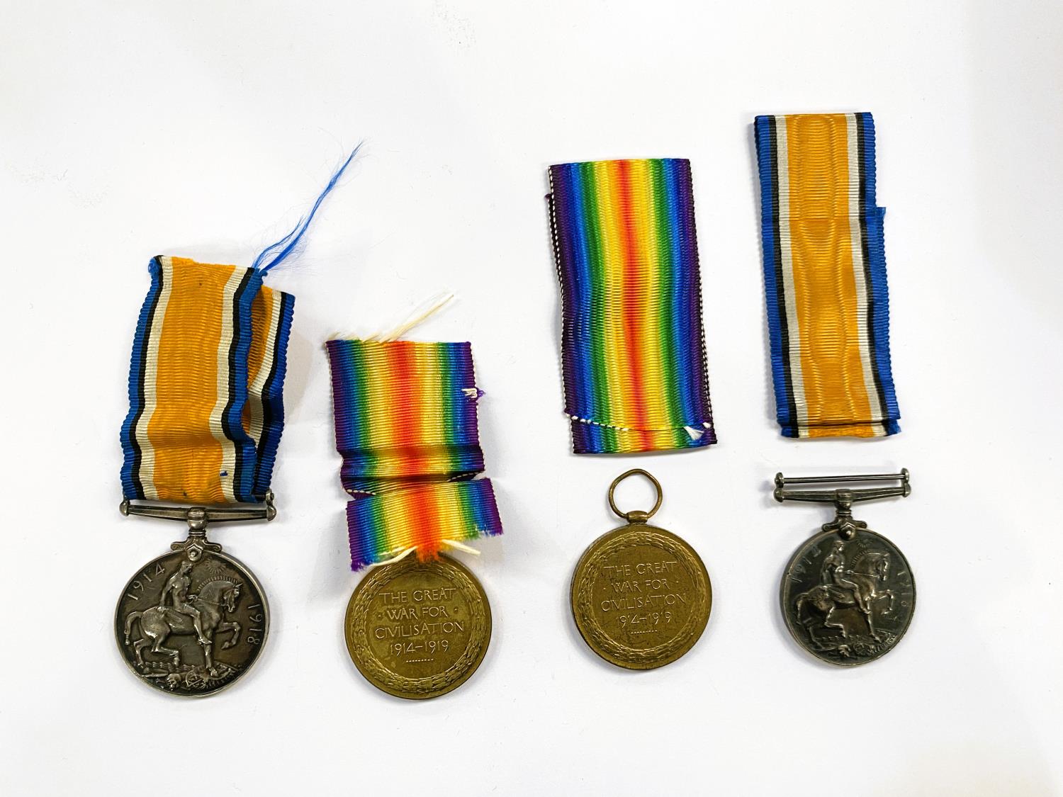 RAF: a WWI pair of medals to 17988 1.A.M. J. A . BOLTON and another pair to 276805 Cpl. O. L. - Image 2 of 4