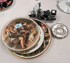 5 collectors plates with Italian scenes; 6 Coalport Indian Tree plates & 3 small dishes; an