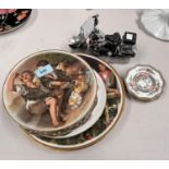 5 collectors plates with Italian scenes; 6 Coalport Indian Tree plates & 3 small dishes; an