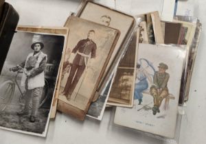 WWI - a selection of WWI period postcards and photographs with some later items