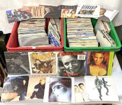 A large collection of singles, rock and pop music 1970's onwards