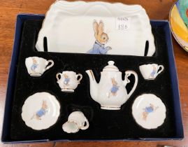 A commemorative miniature Peter Rabbit 100 Years boxed tea set