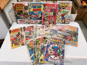 Marvel Comics: - 1960's Marvel Super Heroes 27, 29, Marvel collectors' item 7, 10 21; Marvel Tales