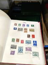 Five stamp albums, world and commonwealth etc, French Legion badges