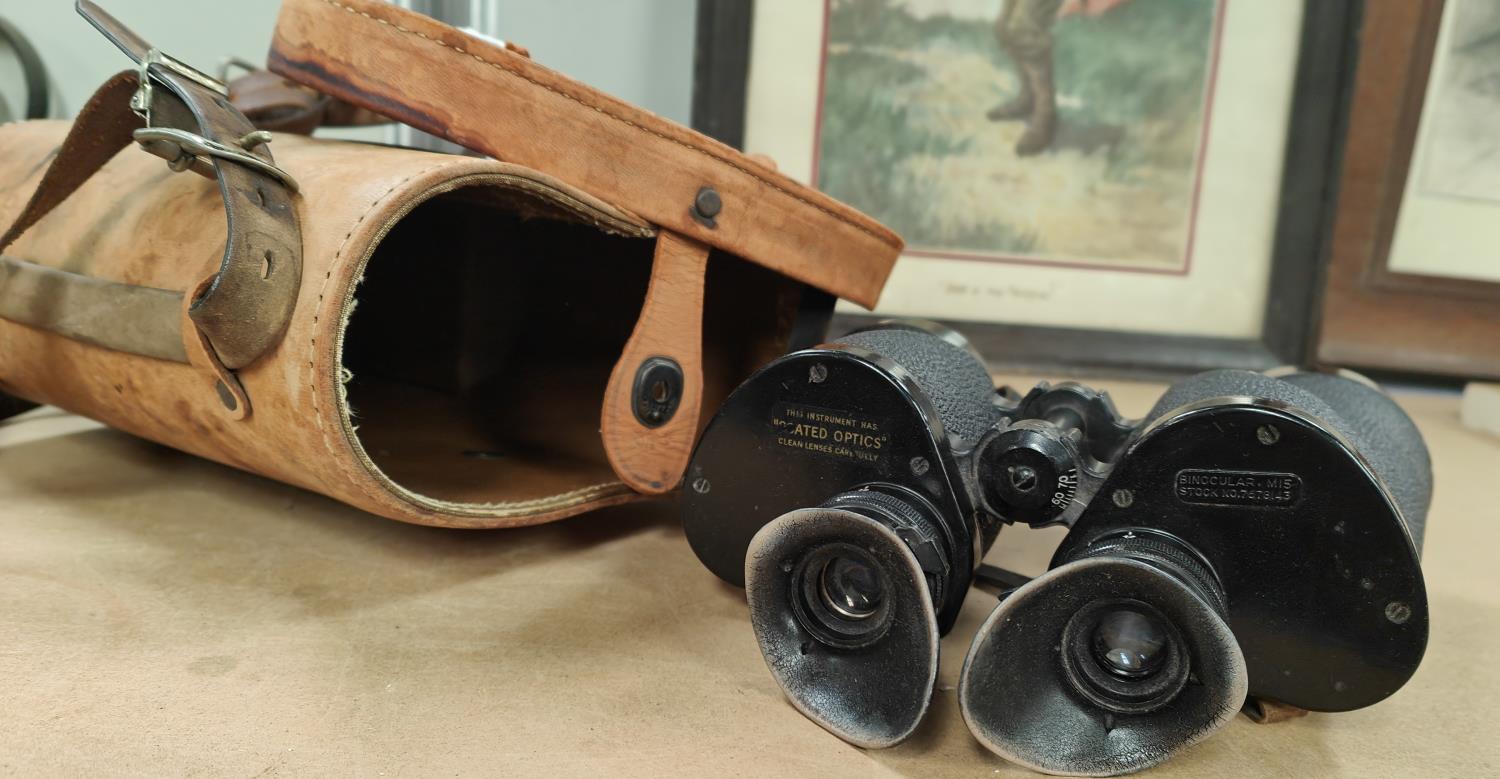 A pair of M44 cased M15 7 x 50 WWII period military binoculars No 18101