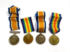 RAF: a WWI pair of medals to 28991 1 A.M. R. T. CARTER and another pair to 50361 2 A. M. P. J WEEDON