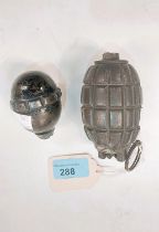 A hand grenade No 23M11, 10cm and a similar smaller device