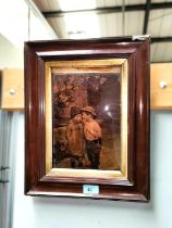 A 19th century crystoleum:  2 young boys, 25 x 17cm, framed