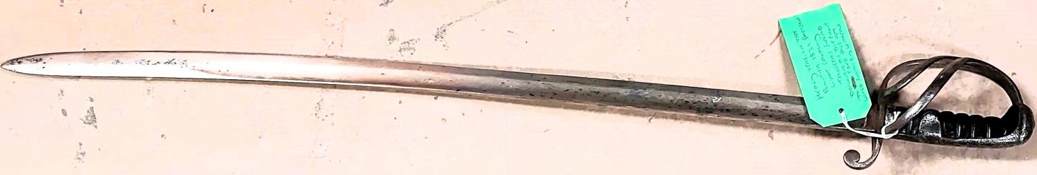 A British 1821 Pattern, heavy version type light cavalry Troopers Sword (described as difficult to - Image 7 of 8