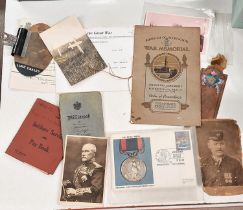 WWI - a German service book, a quantity of other items