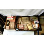 Advertising: A collection of vintage advertising tins and vintage card boxes, Osram, Tobacco, Robin,