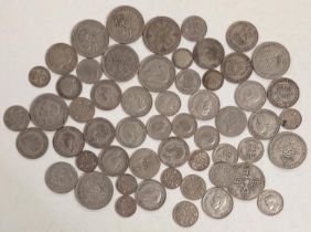 GB pre- 1947 silver coins, various denominations, 8.6oz