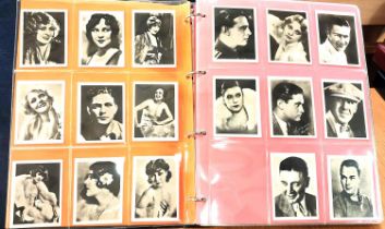 An album of cigarette and other cards relating to 20th century film stars:  Talkie Stars; Scerries