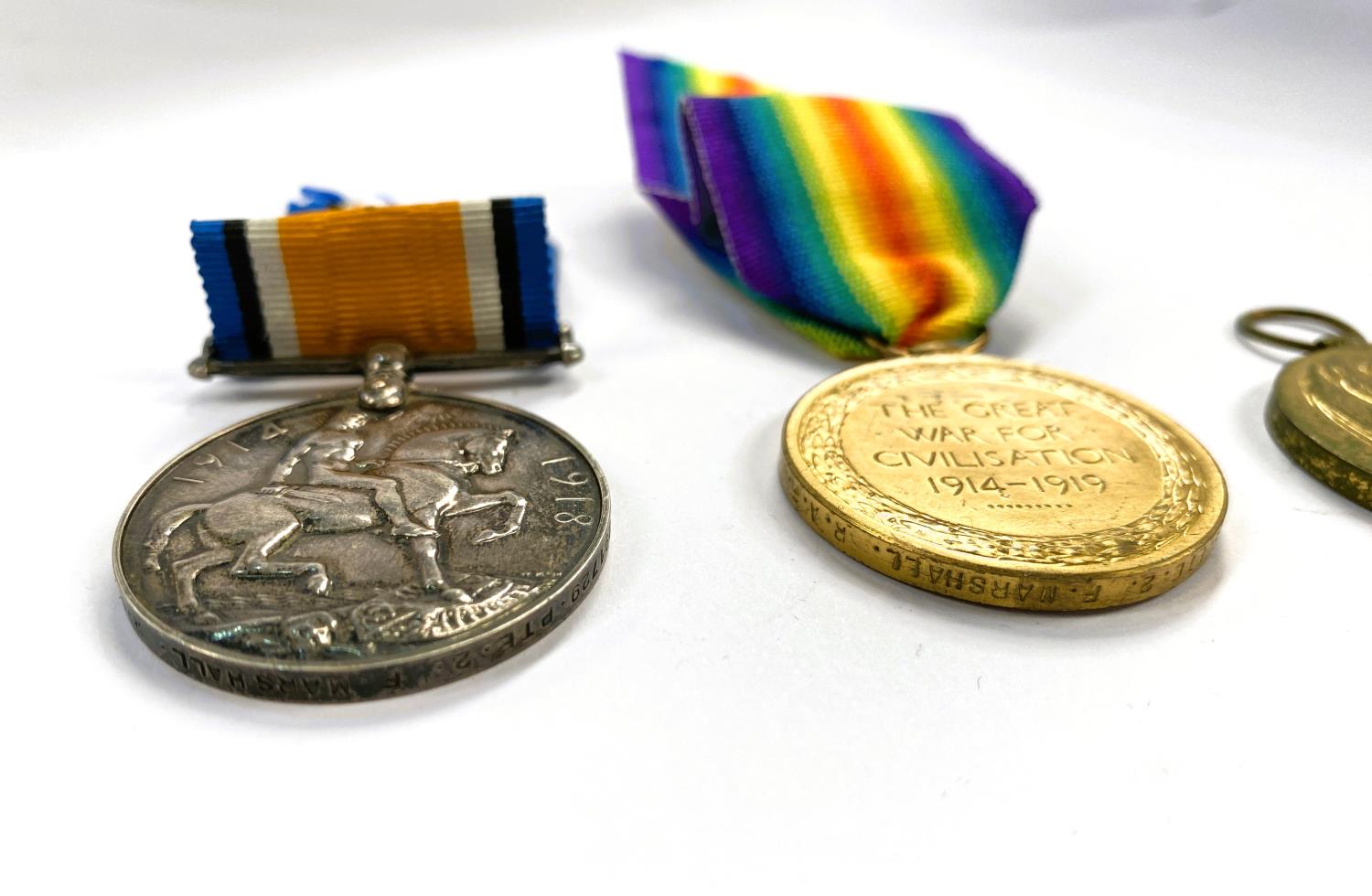 RAF: a WWI pair of medals to 12155 Cpl. L. C. SALTER  and another pair to 291729 Pte. 2. F. MARSHALL - Image 4 of 4