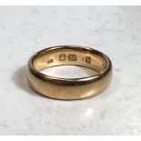 A 22 carat hallmarked gold wedding ring, 6.2gm