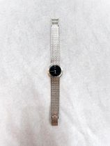 ROLEX: a Cellini ladies watch with woven 18 carat white gold strap, 49.5g gross