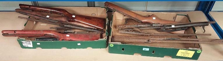 A collection of BSA air rifle parts and a collection of other air rifle parts