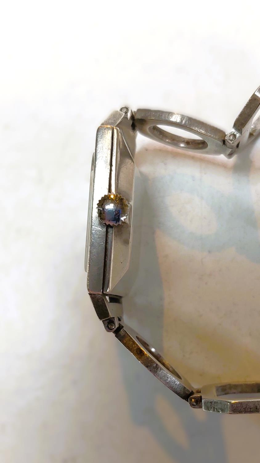 A 1970 Fisher Extra white metal watch in the manor of Roy King, loop bracelet - Image 6 of 6