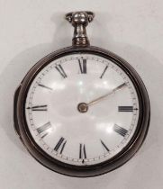 A pair cased watch, Georgian hallmarks, movement by Thos Dickenson, Lancaster