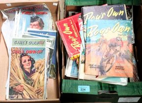 Boy's and Girl's Own good collection of 1940's, 50's monthly issues containing Biggles stories etc