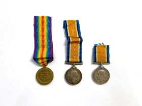 RAF: a WWI pair of medals to 132759 3. A. M. William EDGE and a BWM to 112596 Pte 2. A. DAVIES