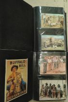 Two albums containing 350+ postcards:  Western/Cowboy films; film star portraits; etc.