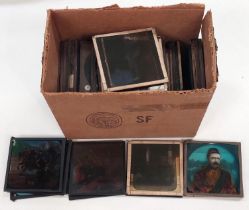 A selection of 19th century lantern slides including a couple military interest