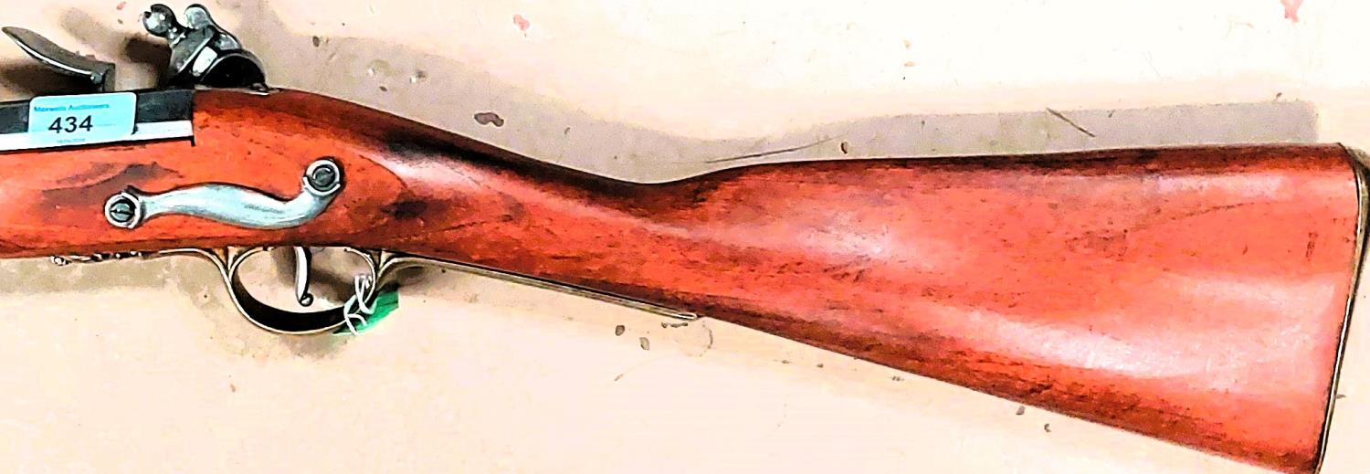 A well made wall display Tower Flintlock Rifle, length 148cm. - Image 2 of 3