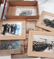 WWI period, 4 photographs of King George V on a naval visit possibly in France, each 19 x 23cm and