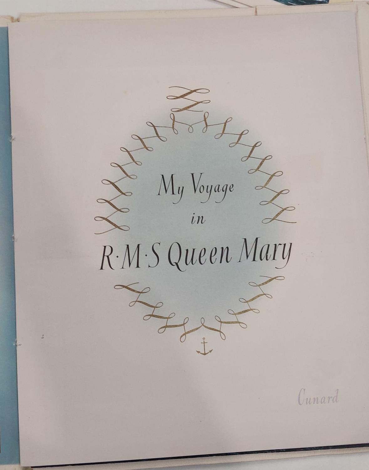 RMS Queen Mary: My Voyage with menu card, 1964, another book and ephemera - Image 2 of 2
