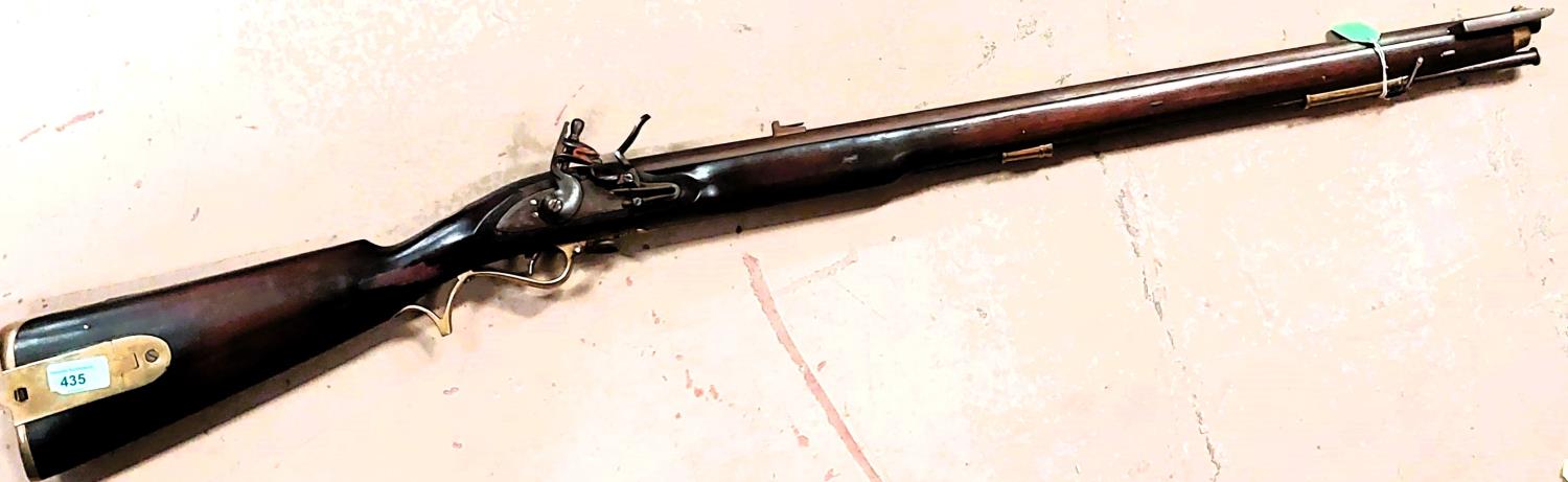 A Baker style flintlock rifle, lock stamped with Crown and G.R., length 119cm. - Image 4 of 4