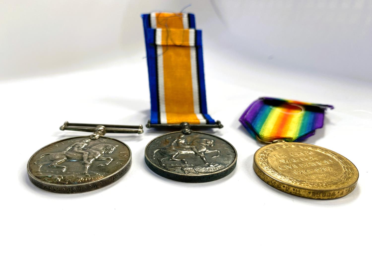 RAF: a WWI pair of medals to 34556 Cpl F. MOORE and a BWM to 30936 1 A.M. C. P. STIRLING - Image 3 of 3