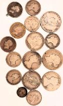 A selection of GB pre-1920 silover coins, various denominations, 3.8 oz