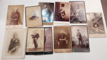 10 cabinet portrait photographs of men in uniform